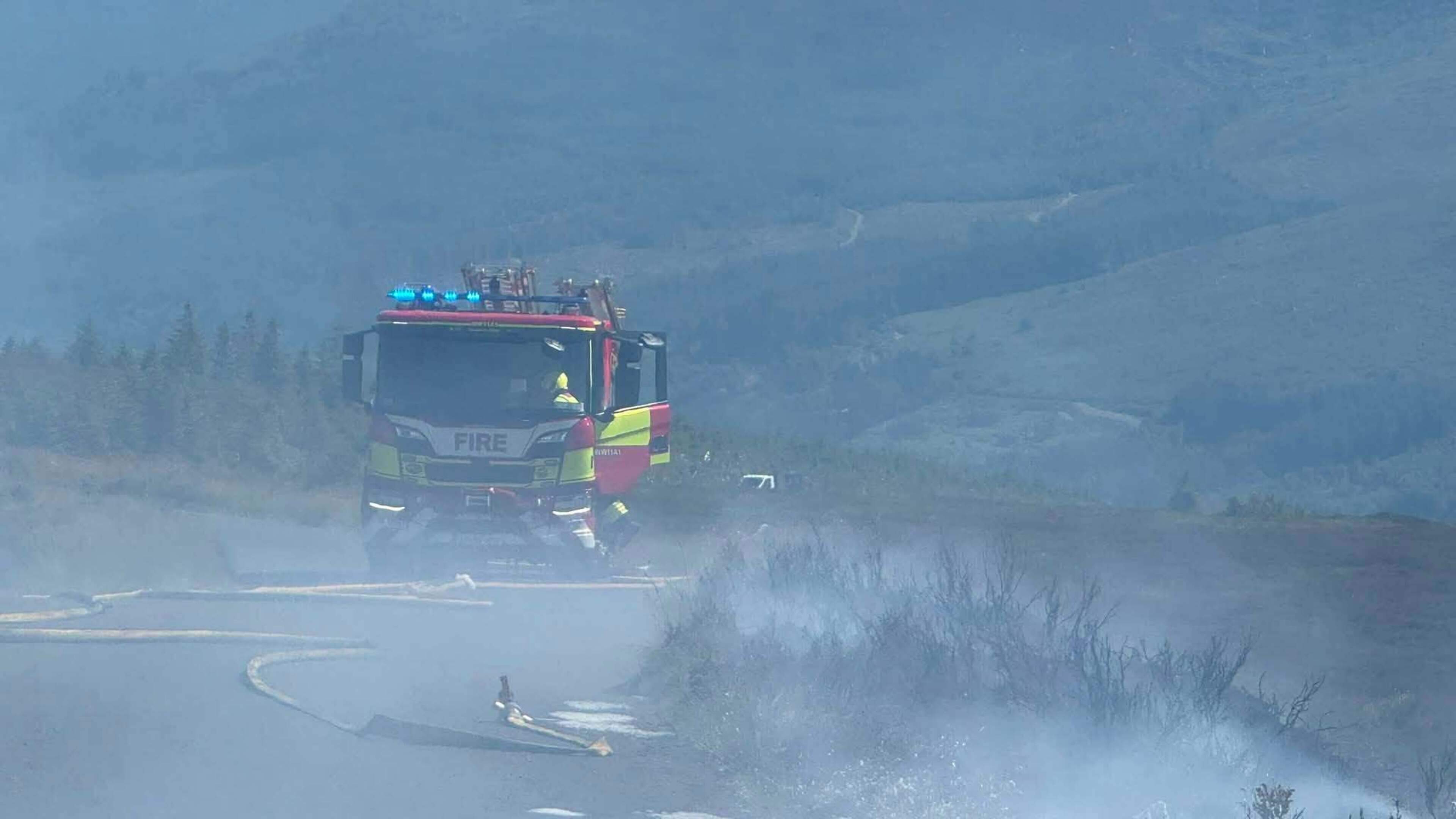 Major heather fire closes road in Wicklow Mountains